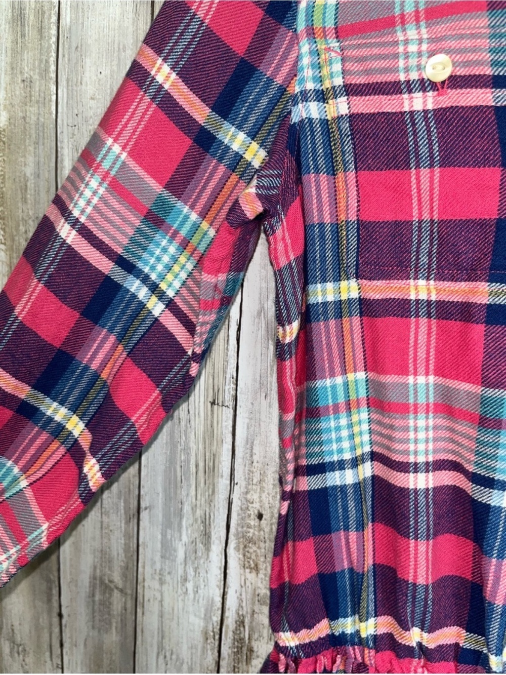 Polo Ralph Lauren Girls Plaid Shirt Dress Size 10 Pink Flannel - Picture 5 of 7